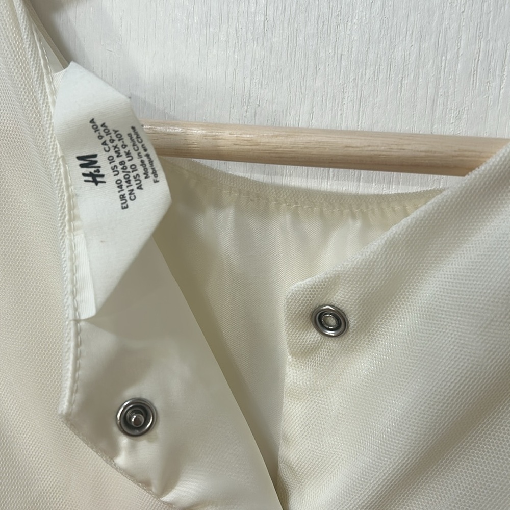 H&M GIRL FLARE SKIRT DRESS WITH GOLD SEQUIN STARS IVORY SLEEVELESS Sz 10 - Picture 14 of 16